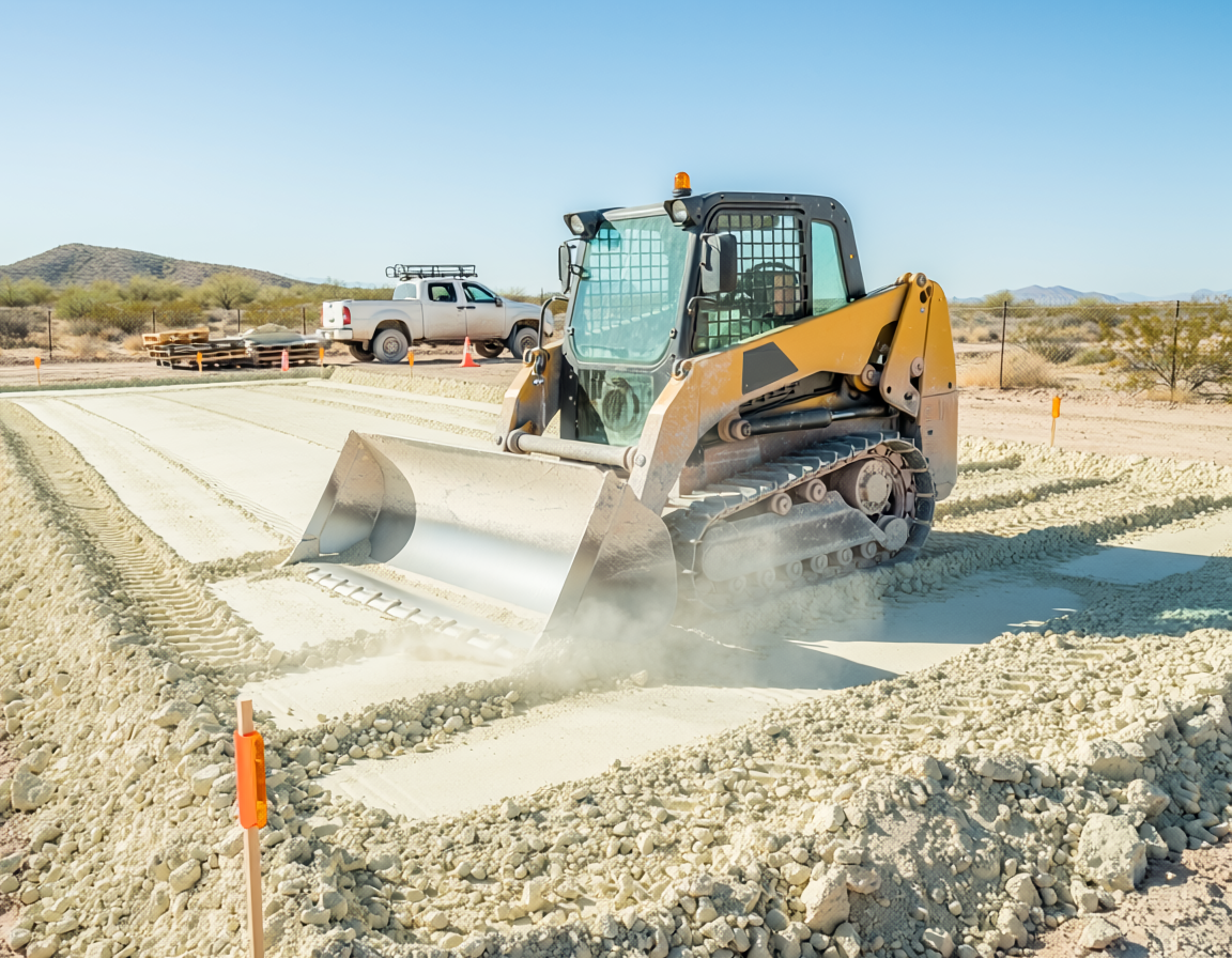 Excavation and dirt work for residential septic system installation